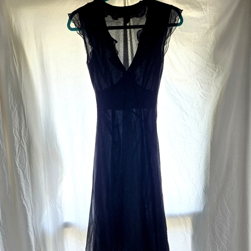 Express Black Sheer Midi Dress